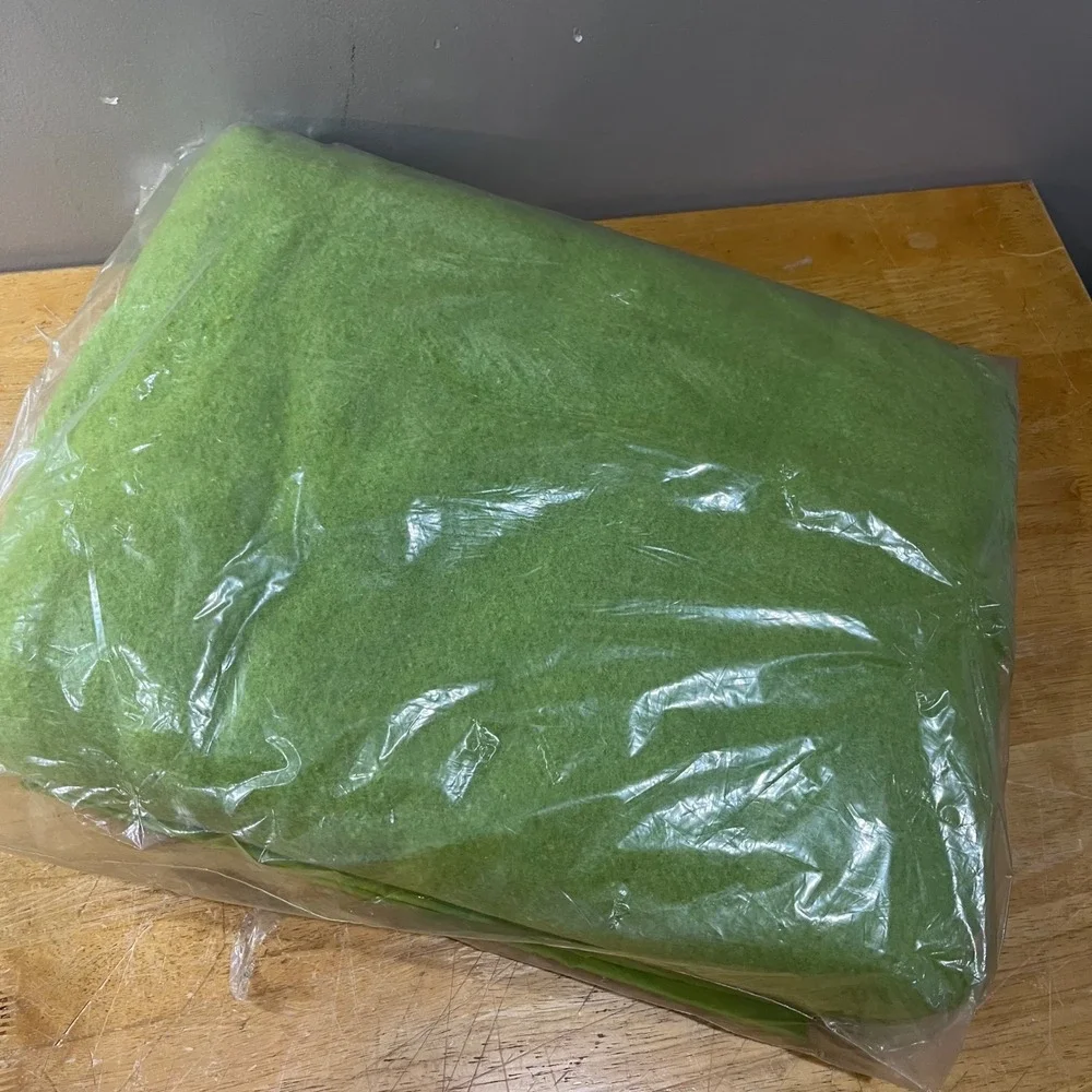 Vtg Contessa Lime Green Blanket 72x90 Twin Full 100% Polyester Nylon Binding NEW